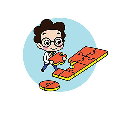 전신 캐릭터 남자 스티커 일러스트 직업캐릭터 한명 서기 들기 성인 퍼즐 느낌표 과학자 일러캐릭터 AI파일 직업 1 기호 과학 모션 사람 학자 파일형식 벡터