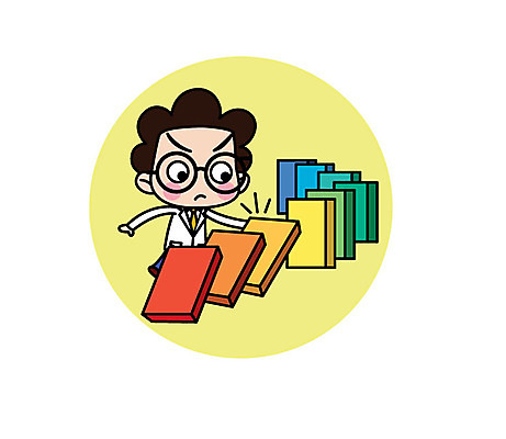 전신 캐릭터 남자 스티커 일러스트 직업캐릭터 한명 서기 성인 정지 과학자 넘어짐 도미노 일러캐릭터 AI파일 직업 1 과학 모션 사람 학자 파일형식 벡터