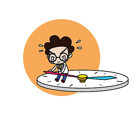 전신 캐릭터 남자 시계 이동 스티커 일러스트 직업캐릭터 한명 성인 과학자 눈물 분침 일러캐릭터 AI파일 직업 1 감정 과학 컨셉 사람 학자 파일형식 벡터