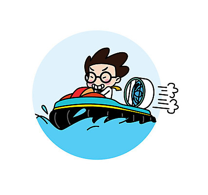 캐릭터 남자 스티커 일러스트 직업캐릭터 한명 상반신 성인 승차 과학자 즐거움 호버크래프트 일러캐릭터 AI파일 직업 1 감정 교통수단 과학 모션 사람 학자 파일형식 벡터