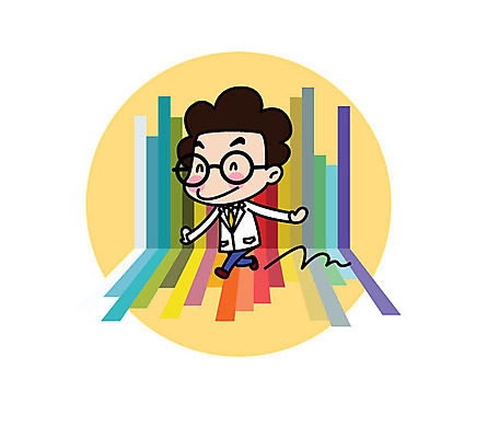 전신 캐릭터 남자 스티커 일러스트 그래프 직업캐릭터 한명 성인 걷기 과학자 즐거움 일러캐릭터 AI파일 직업 1 감정 과학 모션 사람 학자 파일형식 벡터