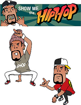 전신 남자 음악 일러스트 직업캐릭터 힙합 서기 앉기 성인 세명 가수 춤 비보이 힙합가수 허세 일러캐릭터 AI파일 직업 캐릭터 컨셉 모션 문화예술 사람 음악가 파일형식 벡터