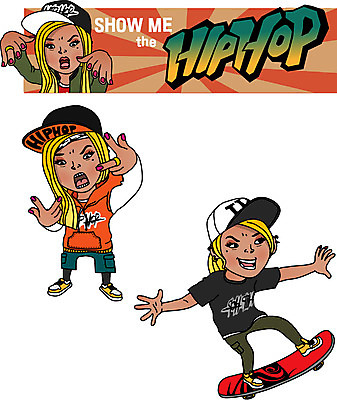 전신 여자 음악 일러스트 직업캐릭터 힙합 서기 성인 세명 가수 스케이트보드 힙합가수 허세 일러캐릭터 AI파일 직업 캐릭터 컨셉 모션 문화예술 사람 음악가 보드_스포츠 파일형식 벡터