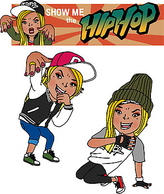 전신 여자 음악 일러스트 직업캐릭터 힙합 서기 성인 세명 가수 춤 비보이 힙합가수 허세 일러캐릭터 AI파일 직업 캐릭터 컨셉 모션 문화예술 사람 음악가 파일형식 벡터