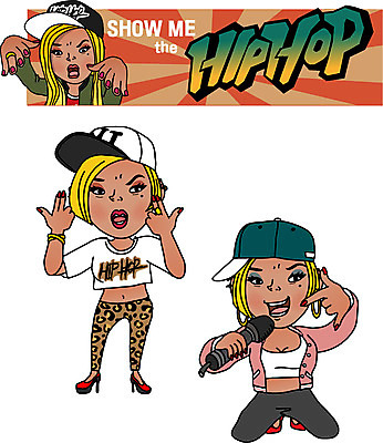 전신 여자 음악 일러스트 직업캐릭터 힙합 들기 성인 세명 공연 가수 춤 마이크 비보이 힙합가수 허세 일러캐릭터 AI파일 직업 캐릭터 음향기기 컨셉 모션 문화예술 사람 이벤트 음악가 파일형식 벡터