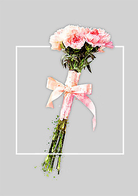 PSD 꽃 꽃다발 일러스트 수채화 사람없음 카네이션 감성 보테니컬아트 국내일러스트 식물 컨셉 파일형식