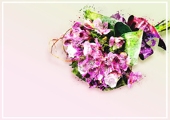 PSD 꽃 꽃다발 일러스트 수채화 사람없음 감성 보테니컬아트 국내일러스트 식물 컨셉 파일형식