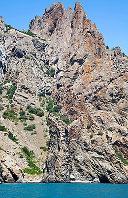 포토 JPG 해외이미지 바다 자연 표면 풍경 사람없음 야외 초록색 물 여름 파란색 침묵 바위 구멍 동굴 돌산 언덕 우크라이나 해외202004 해외포토 자연요소 계절 유럽 컬러 산 소리 돌_바위 생태계 파일형식 이미지허브