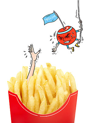 손 밧줄 음식 다이어트 포토일러 패스트푸드 건강 신체부위 감자튀김 깃발 구출 사과 이미지편집 AI파일 편집이미지 줄 과일 감자 사람 튀김 도움 인스턴트 파일형식 벡터