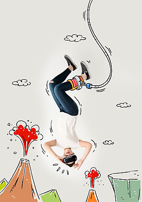 전신 구름 여자 밧줄 포토일러 한명 성인 절벽 한국인 번지점프 스마트 화산 화산폭발 3D안경 가상현실 VR기기 이미지편집 AI파일 자연요소 편집이미지 1 안경 줄 컨셉 산 사람 동양인 기계 폭발 익스트림스포츠 파일형식 벡터