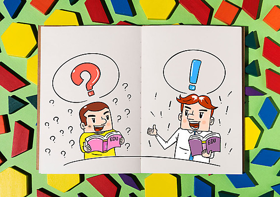 학생 교육 남자 말풍선 포토일러 상반신 성인 두명 책 교사 블록 물음표 느낌표 이미지편집 AI파일 편집이미지 직업 기호 사람 파일형식 벡터