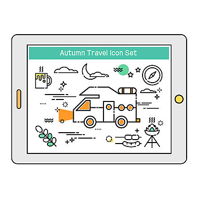 구름 여행 일러스트 나뭇잎 사람없음 태블릿 캠핑 머그컵 달 가을 소시지 나침반 캠핑카 가을여행 국내일러스트 AI파일 자연요소 계절 잎 자동차 레저 컵 전자제품 스마트기기 가공식품 파일형식 벡터 가을_계절