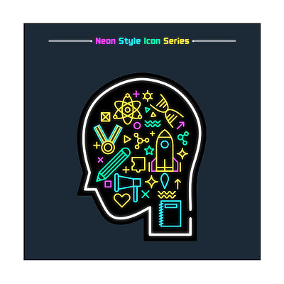 교육 일러스트 사람없음 연필 공책 확성기 로켓 하트 메달 두뇌 네온 염색체 분자구조 국내일러스트 AI파일 모양 문구용품 학용품 필기구 생명공학 뇌 상_상패 파일형식 벡터