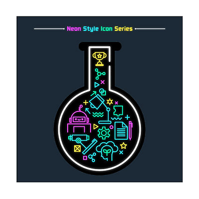 일러스트 사람없음 펜 새싹 스탠드 트로피 로봇 플라스크 두뇌 톱니바퀴 문서 네온 분자구조 국내일러스트 AI파일 식물 조명 실험기구 필기구 상_우승 뇌 파일형식 벡터