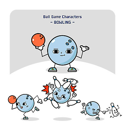 캐릭터 일러스트 사람없음 달리기 볼링핀 볼링 볼링공 넘어짐 사물캐릭터 일러캐릭터 AI파일 공 모션 구기 볼링용품 파일형식 벡터