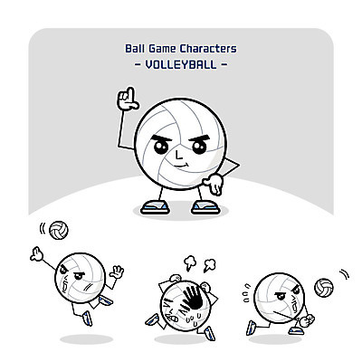 캐릭터 일러스트 사람없음 배구 배구공 스파이크 리시브 사물캐릭터 손자국 스파이크서브 일러캐릭터 AI파일 스포츠용품 공 자국 구기 파일형식 벡터
