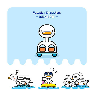 캐릭터 일러스트 오리 사람없음 강 선글라스 튜브 사물캐릭터 오리보트 일러캐릭터 AI파일 안경 조류 파일형식 벡터