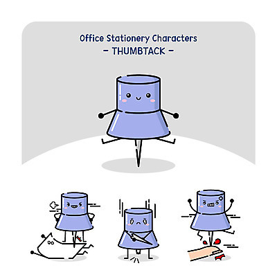 캐릭터 종이 일러스트 손가락 사람없음 손상 압정 사물캐릭터 일러캐릭터 AI파일 손 컨셉 사무용품 파일형식 벡터