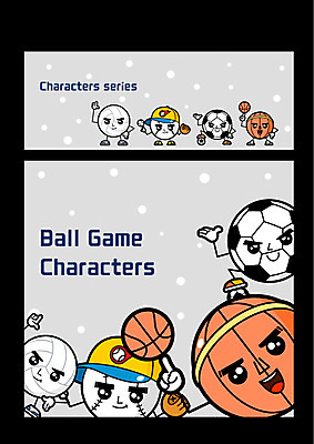 캐릭터 일러스트 축구공 공 농구공 사람없음 세트 야구공 배구공 사물캐릭터 일러캐릭터 AI파일 스포츠용품 축구용품 농구 야구용품 배구 파일형식 벡터