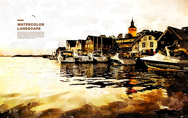주간 PSD 해외풍경 유럽 일러스트 수채화 주택 노르웨이 풍경 사람없음 야외 건물 관광지 강 노을 번짐 감성 랜드마크 선박 국내일러스트 자연요소 해외 건축물 나라 여행 컨셉 수상교통 파일형식 효과