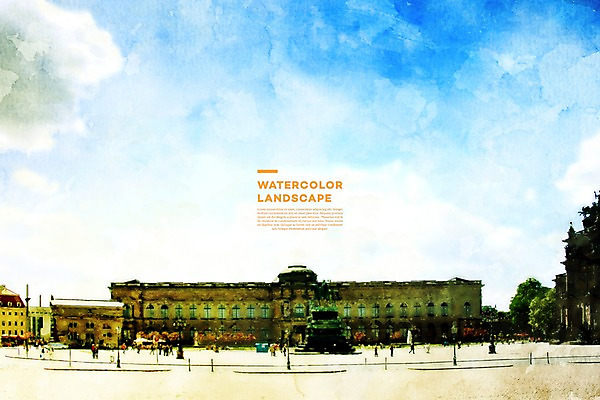 주간 PSD 해외풍경 유럽 일러스트 하늘 수채화 독일 풍경 사람없음 야외 건물 관광지 동상 광장 번짐 감성 드레스덴 랜드마크 국내일러스트 자연요소 해외 건축물 나라 여행 컨셉 조형물 기념물 파일형식 효과