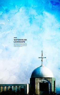 주간 PSD 해외풍경 유럽 일러스트 하늘 지붕 수채화 풍경 사람없음 야외 건물 관광지 그리스 번짐 감성 산토리니 랜드마크 국내일러스트 자연요소 해외 건축물 나라 여행 컨셉 파일형식 효과