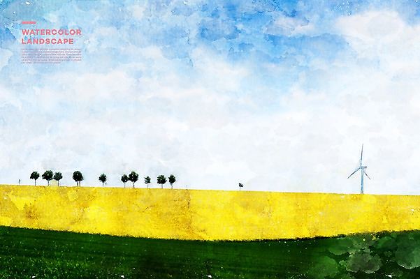 주간 PSD 해외풍경 유럽 일러스트 하늘 수채화 독일 풍경 초원 사람없음 야외 관광지 풍력에너지 번짐 감성 드레스덴 국내일러스트 자연요소 해외 나라 여행 컨셉 그린에너지 파일형식 효과