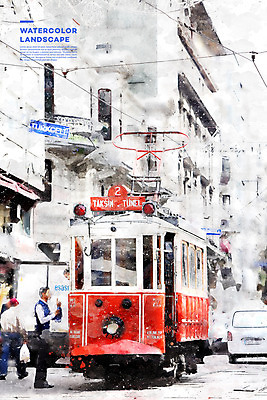 주간 PSD 해외풍경 남자 일러스트 자동차 수채화 대중교통 이스탄불 풍경 성인 사람없음 야외 건물 세명 도시 전차 번짐 감성 튀르키예 국내일러스트 자연요소 해외 건축물 아시아 육상교통 교통수단 컨셉 사람 파일형식 효과