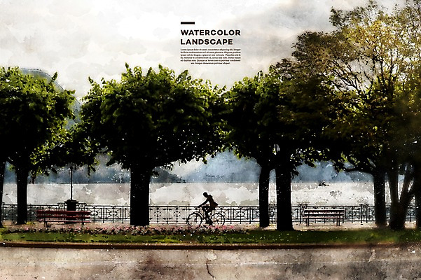 주간 PSD 나무 해외풍경 실루엣 도로 일러스트 수채화 한명 풍경 성인 사람없음 야외 자전거 스위스 번짐 감성 국내일러스트 자연요소 식물 1 해외 유럽 길 컨셉 교통시설 촬영기법 사람 바이크 파일형식 효과