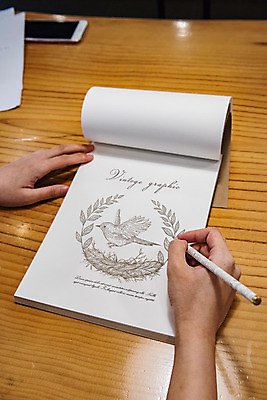 PSD 편집이미지 손 캘리그라피 탁자 조류 나뭇잎 들기 신체부위 스마트폰 연필 공책 양손 스케치 스케치북 그림 드로잉 목업 이미지편집 동물 가구 잎 모션 문구용품 학용품 미술 사람 핸드폰 스마트기기 필기구 파일형식