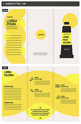 템플릿 표지디자인 표지 ZIP 내지 리플렛 3단접지 미술 팜플렛 사람없음 노란색 물감 인디자인 INDD 이미지템플릿 컬러 문화예술 미술도구 파일형식