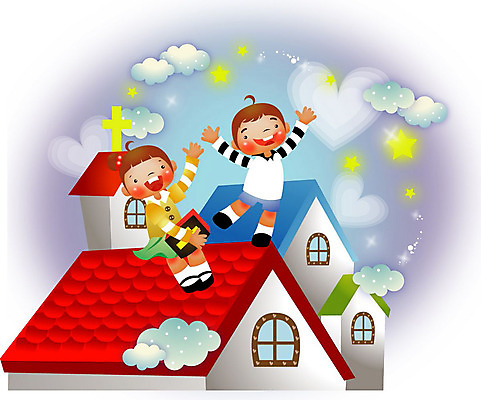 전신 구름 여자 남자 별 기독교 종교 어린이 일러스트 지붕 사랑 웃음 두명 빛 교회 성경 하트 국내일러스트 AI파일 자연요소 모양 감정 종교용품 종교건축 표정 사람 건물 파일형식 벡터