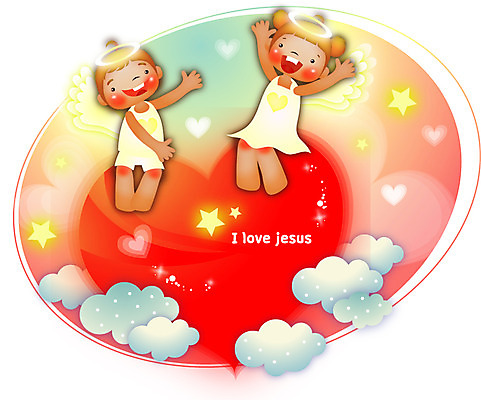 전신 구름 여자 남자 별 기독교 종교 어린이 일러스트 하늘 천사 사랑 웃음 두명 성경 하트 국내일러스트 AI파일 자연요소 모양 감정 종교용품 표정 사람 파일형식 벡터