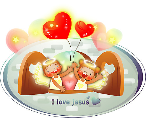 여자 남자 기독교 종교 어린이 일러스트 창문 천사 사랑 웃음 상반신 두명 성경 하트 하트풍선 풍선 국내일러스트 AI파일 모양 감정 종교용품 표정 사람 파일형식 벡터
