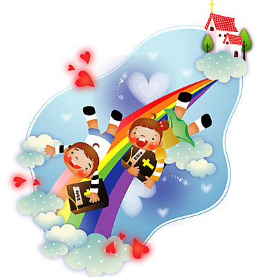 전신 구름 여자 남자 기독교 종교 어린이 무지개 일러스트 사랑 웃음 두명 교회 성경 하트 국내일러스트 AI파일 자연요소 모양 감정 종교용품 종교건축 표정 사람 건물 파일형식 벡터