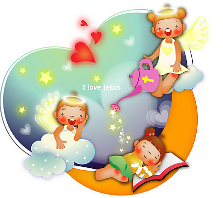 전신 여자 남자 별 기독교 종교 어린이 일러스트 천사 사랑 웃음 상반신 세명 성경 물뿌리개 하트 잠 국내일러스트 AI파일 자연요소 모양 감정 종교용품 표정 사람 파일형식 벡터