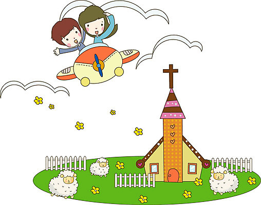 구름 여자 남자 꽃 기독교 종교 어린이 일러스트 비행기 사랑 웃음 잔디 초원 상반신 두명 울타리 교회 양 국내일러스트 AI파일 자연요소 식물 감정 포유류 항공교통 종교건축 대중교통 표정 사람 건물 담장 파일형식 벡터