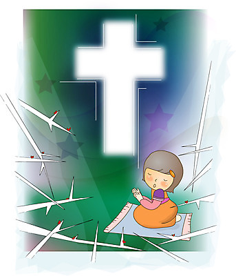 전신 여자 별 기독교 종교 어린이 십자가 일러스트 사랑 한명 기도 하트 가시 국내일러스트 AI파일 자연요소 모양 1 감정 사람 파일형식 벡터