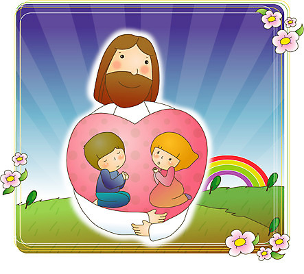 전신 여자 남자 꽃 기독교 종교 어린이 무지개 일러스트 안기 사랑 초원 상반신 성인 세명 하트 예수 국내일러스트 AI파일 자연요소 모양 식물 감정 모션 사람 신_종교 파일형식 벡터