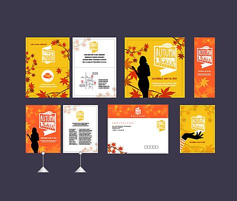 템플릿 배너템플릿 실루엣 단풍 이벤트 사람없음 세트 세일 가을 현수막 전단 엽서 초대장 약도 소봉투 행사세트 행사템플릿 AI파일 배너 계절 잎 지도 편지봉투 카드_감사 촬영기법 편지 홍보물 파일형식 벡터