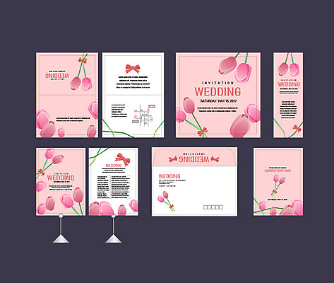 템플릿 배너템플릿 꽃 리본 결혼 이벤트 사람없음 세트 튤립 현수막 전단 청첩장 엽서 초대장 약도 소봉투 행사세트 행사템플릿 AI파일 식물 배너 지도 편지봉투 카드_감사 편지 홍보물 파일형식 벡터