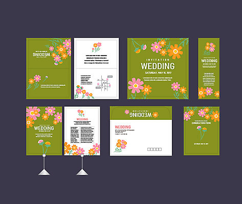 템플릿 배너템플릿 꽃 결혼 이벤트 사람없음 세트 현수막 코스모스 전단 청첩장 엽서 초대장 약도 소봉투 행사세트 행사템플릿 AI파일 식물 배너 지도 편지봉투 카드_감사 편지 홍보물 파일형식 벡터
