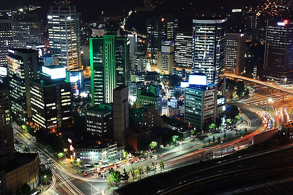 포토 JPG 도로 야경 자동차 서울 한국 빌딩 사람없음 야외 도시 고가도로 도심 국내포토 아시아 길 육상교통 교통시설 건물 고속도로 야간 파일형식 풍경_경치