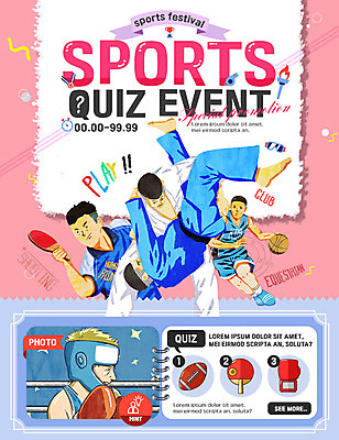 PSD 템플릿 남자 리본 스포츠 웹템플릿 이벤트페이지 농구 이벤트 여러명 럭비 권투 권투글러브 퀴즈 탁구 럭비공 유도 이미지템플릿 다수 공 사람 구기 격투기 글러브 페이지 럭비용품 파일형식