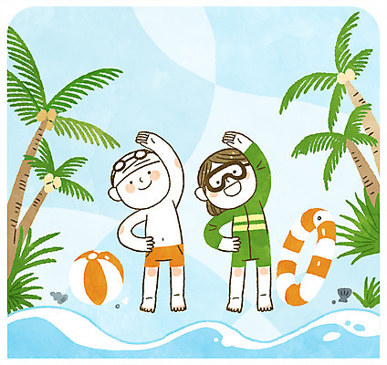 전신 PSD 여자 남자 수영복 어린이 바다 일러스트 안전 두명 여름 여름휴가 바캉스 야자수 스트레칭 비치볼 안전수칙 규칙 튜브 국내일러스트 나무 옷 계절 공 휴가 바캉스용품 사람 운동 파일형식 여름_계절