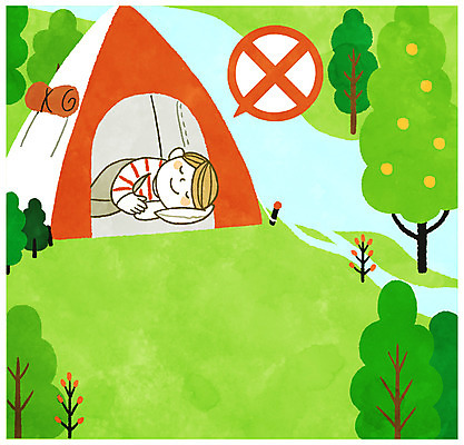 PSD 나무 남자 어린이 일러스트 텐트 한명 안전 잔디 상반신 여름 여름휴가 바캉스 계곡 잠 안전수칙 규칙 국내일러스트 식물 1 계절 휴가 캠핑도구 사람 파일형식 여름_계절