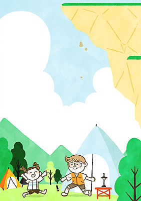 전신 PSD 나무 남자 어린이 일러스트 산 텐트 안전 성인 두명 여름 여름휴가 바캉스 절벽 캠핑 안전수칙 규칙 국내일러스트 식물 계절 레저 휴가 캠핑도구 사람 파일형식 여름_계절