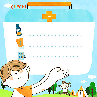 전신 PSD 여자 남자 어린이 일러스트 프레임 텐트 안전 상반신 두명 여름 여름휴가 바캉스 캠핑 구급상자 선크림 안전수칙 규칙 비상약 상비약 프레임일러스트 국내일러스트 계절 레저 휴가 캠핑도구 사람 화장품 의료용품 파일형식 여름_계절