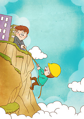 전신 PSD 구름 남자 밧줄 일러스트 하늘 협력 노동자 직장 정장 상반신 성인 두명 건물 절벽 잡기 화합 노사화합 노사관계 국내일러스트 자연요소 직업 건축물 옷 줄 회사 비즈니스 모션 사람 파일형식