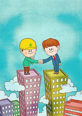 전신 PSD 구름 남자 일러스트 하늘 협력 노동자 악수 직장 정장 성인 두명 건물 화합 노사화합 노사관계 국내일러스트 자연요소 직업 건축물 옷 회사 비즈니스 사람 손짓 파일형식